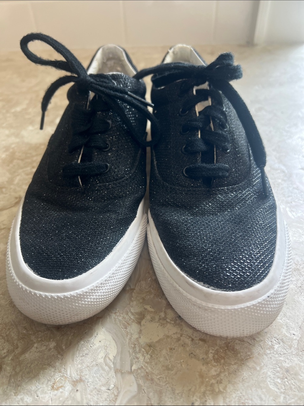 Keds black sparkle Sneakers size 7.5 black laces